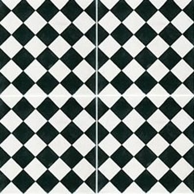 Carreaux de ciment véritables Carreau de ciment damier noir et blanc 20x20 cm ref450-1 - 0.48m² - As de Carreaux