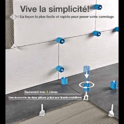 Croisillon PROLEVELING 4 AILES PRSC2 / 2MM - système de tirants-croisillons auto nivelant - 100 unités