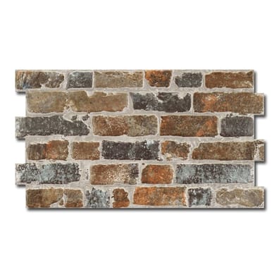 Parement mural cérame style pierre brique 31X56 cm MANHATTAN MARRON - 1.21m²