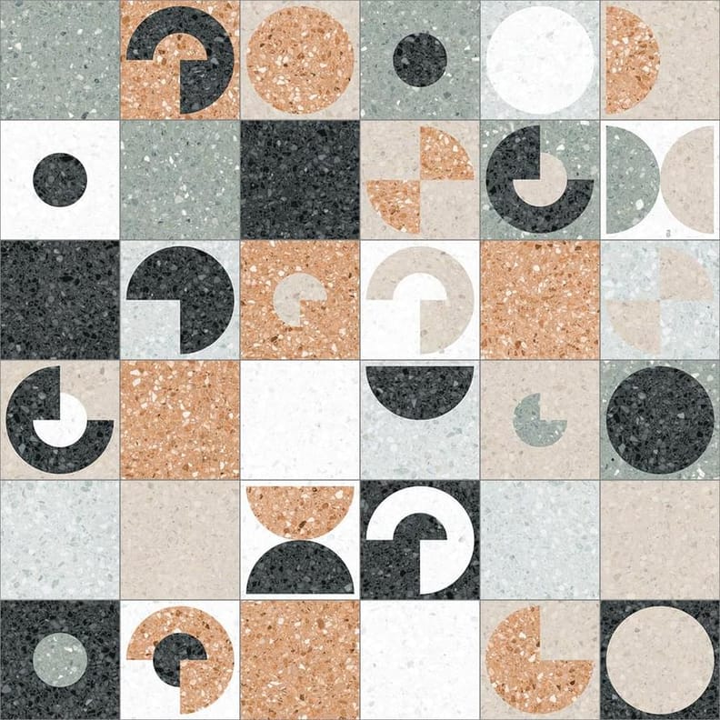 Carrelage imitation ciment et terrazzo NINOV ALASSIO RECTIFIE MULTICOLOR 20X20 - 1 m²