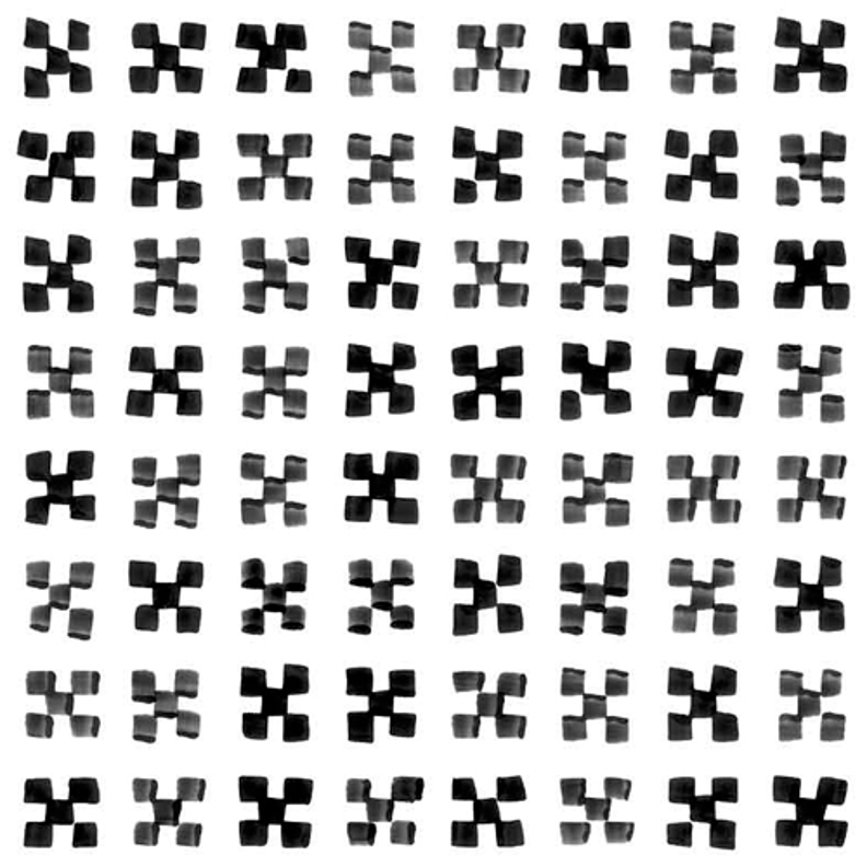 Carrelage interieur pas cher Carrelage imitation ciment décor noir et blanc 20x20 cm VODEVIL PAIX SOMBRA - 1m² - As de Carreaux