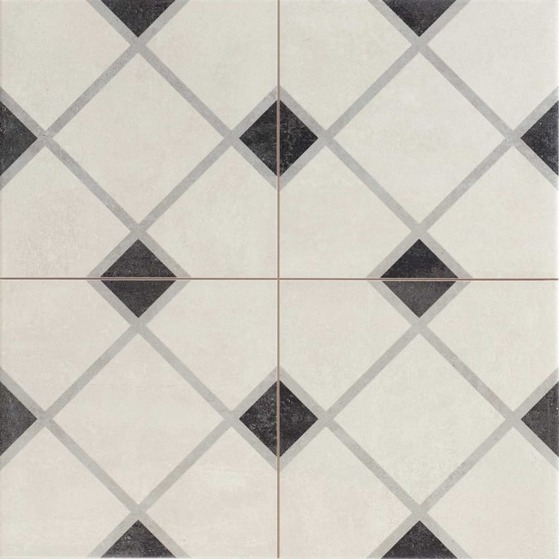 Échiquier moderne NORFOLK BLACK 44,2X44,2 - 1.37 m²