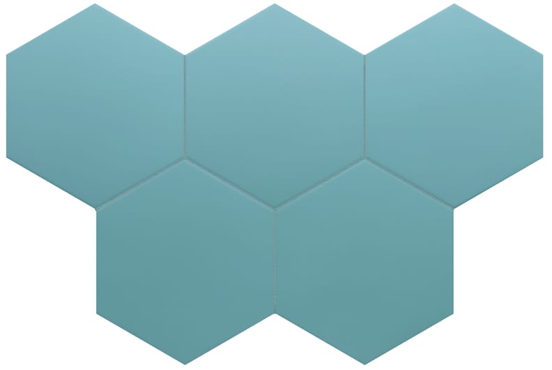 Carrelage hexagonal nuancé CHARLEY AZURE UNI 17,5X20 - 0.71 m²