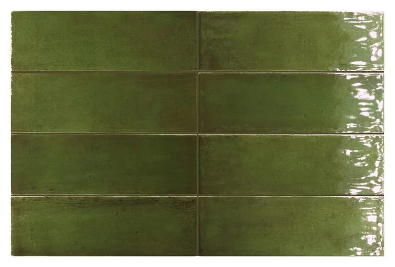 Carrelage terre cuite zellige FRESCO GREEN GLOSS 5X15 - 0.495 m²