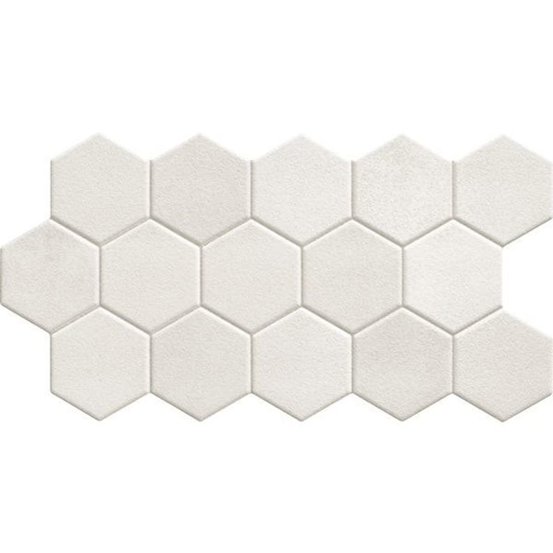 Carrelage uni blanc hexagonal sans motifs pour une décoration sobre et moderne