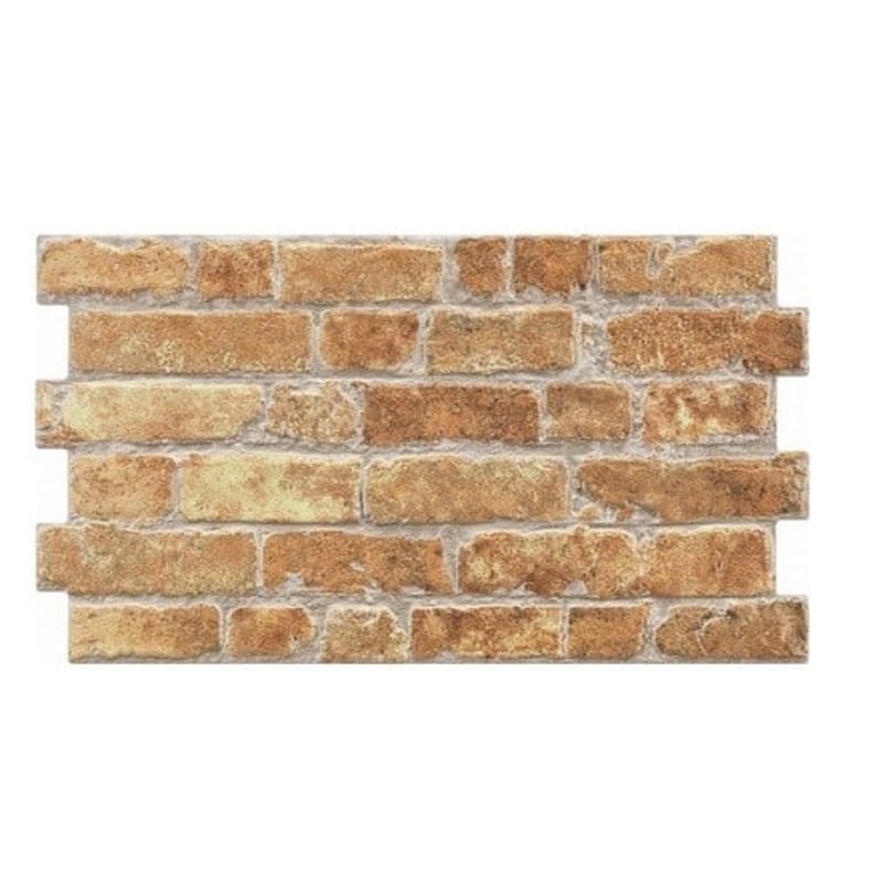Parement cérame style pierre brique MANHATTAN OCRE 31x56 cm