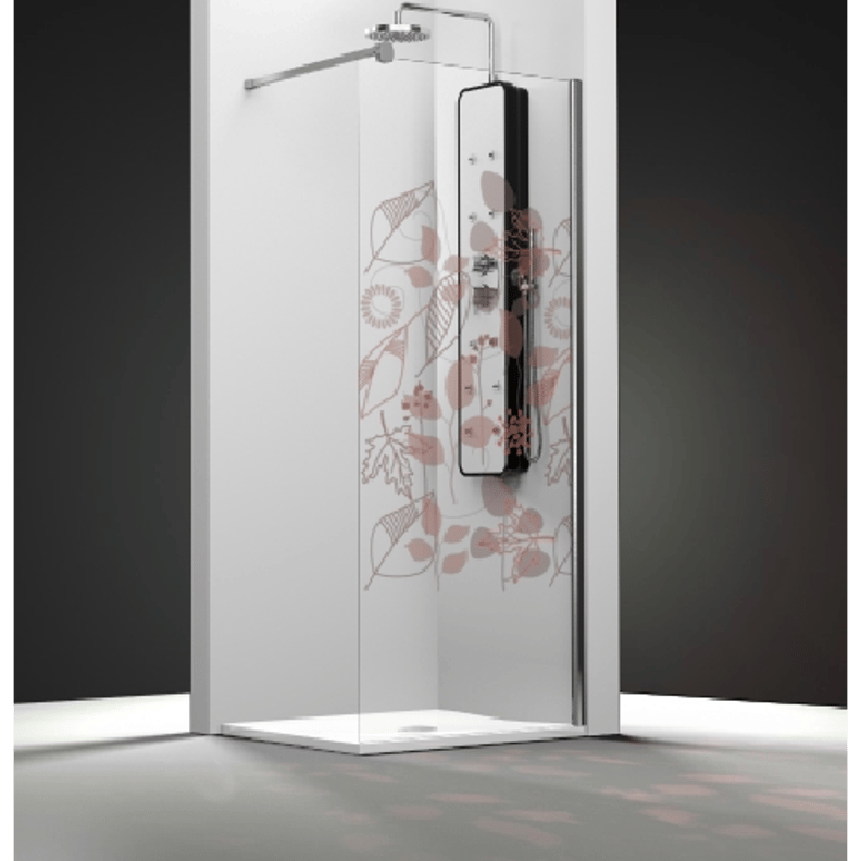 Paroi de douche fixe 1 panneau - Décor Feuilles Automne