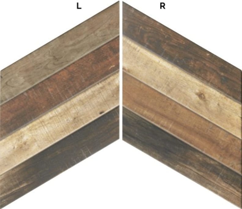 Carrelage losange imitation bois 70x40 DIAMOND PALLET CHEVRON TOBACCO - 0.98m²