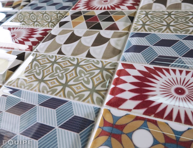 Carrelage METRO décor ciment PATCHWORK Colours 7,5x15 cm