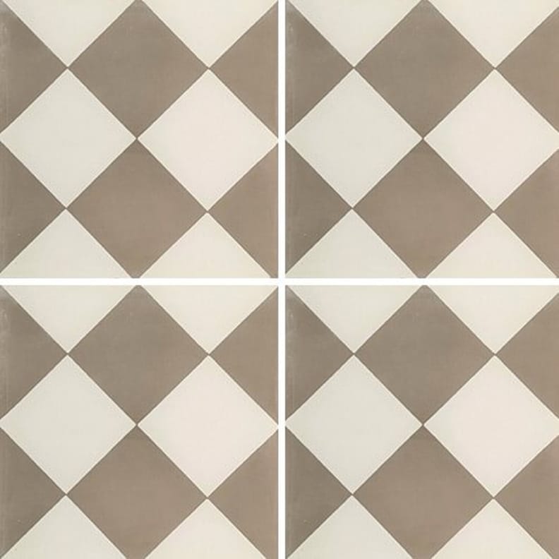 Carreaux de ciment véritables Carreau de ciment damier gris et blanc 20x20 cm ref310-1 - 0.48m² - As de Carreaux