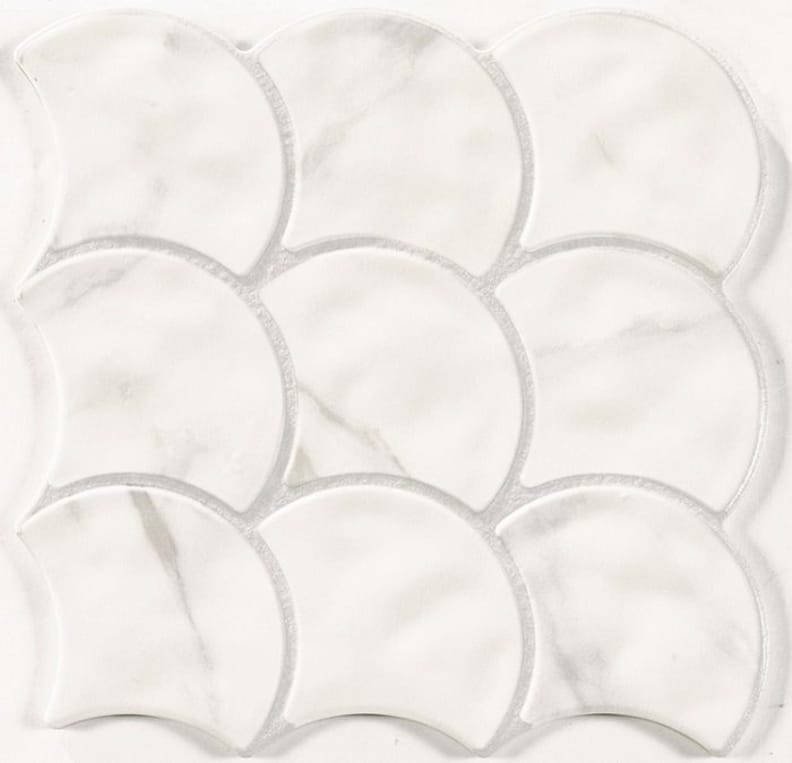 Faïence écaille Carreau écaille marbré blanc gris 30x30 SCALE STATUARIO - 0.85m² - As de Carreaux