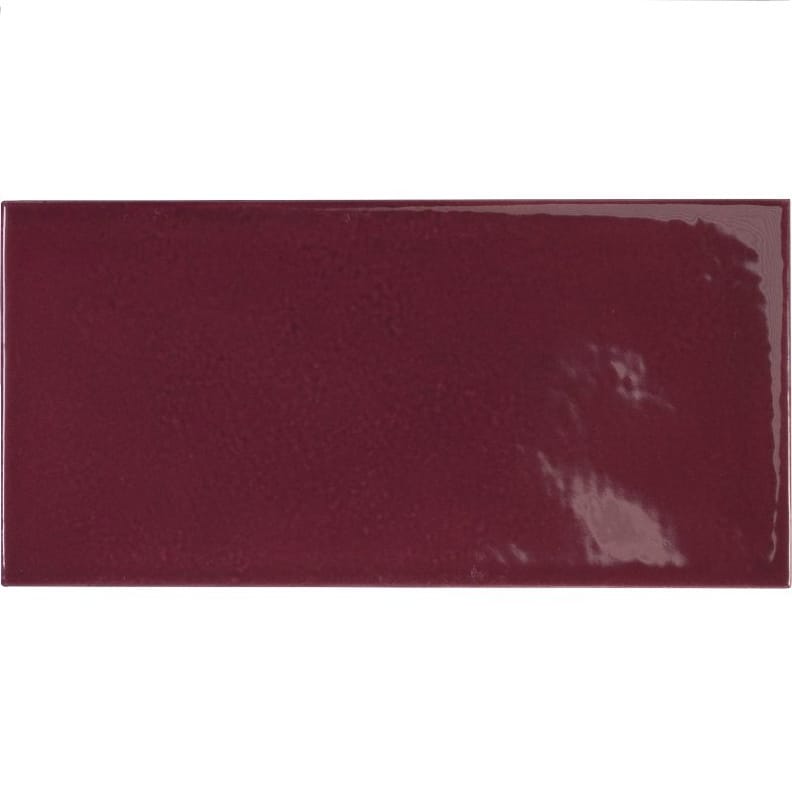 Esprit zellige Faience effet zellige pourpre 6.5x13.2 VILLAGE AUBERGINE 25628 - 0.5 m² - As de Carreaux