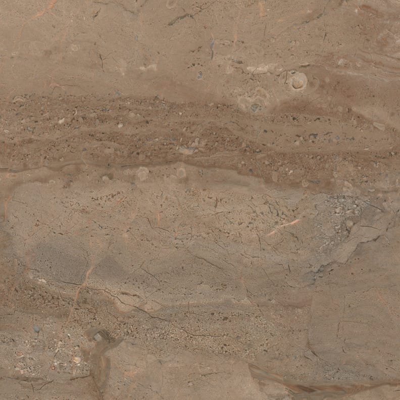 Carrelage marbre marron avec nuances beige, textures variées, 60x60 cm