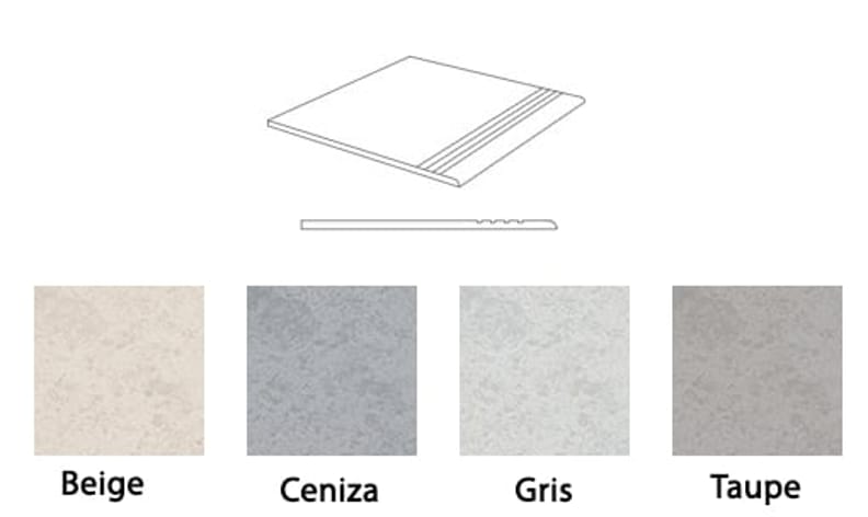 Nez de marche aspect béton SPA 33X60 - 1 unité