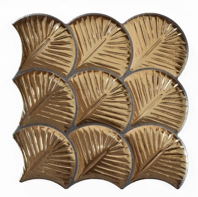Carreau feuilles dorées brillantes 30x30 SCALE SHELL GOLD - 0.75 m²