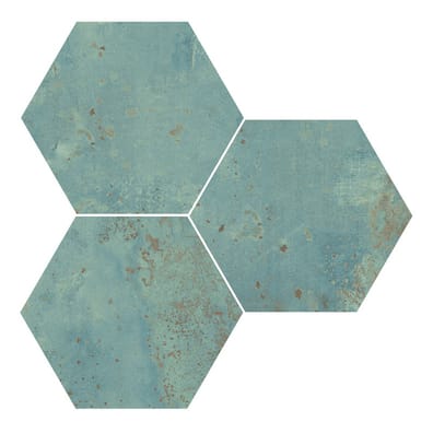 Carrelage tomette métallisée ZINC GREEN NATURAL 25X29 - 0.935 m²