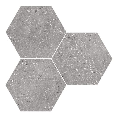 Carrelage hexagonal effet terrazzo WIND GREY NAT - 25x30 - 0.935m²