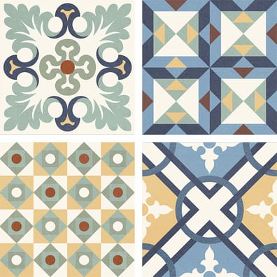 Carrelage style ancien ciment coloré provençal style d antan HERITAGE MIX 16.5x16.5 cm - 0.55m²
