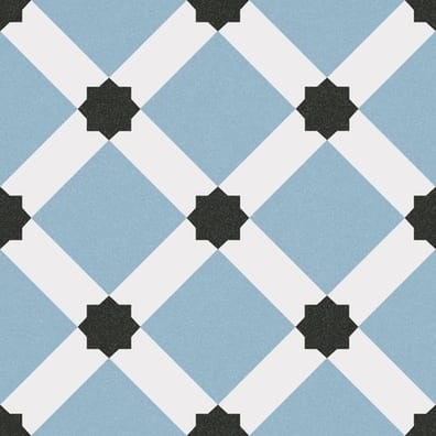 Carrelage interieur pas cher Carrelage style ciment blanc bleu géométrique 20x20 cm 1900 PALAU CELESTE - 1m² - As de Carreaux