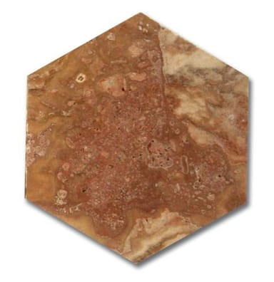 Sol travertin hexagonal mix beige noce gris - As de Carreaux