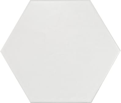Carrelage aspect pierre hexagonal blanc lisse taille 17.5x20 cm