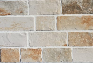Parement mural réaliste cérame style pierre 9x60 cm MURETTO Multicouleur Blanc, beige, marron nuancé - Parement mural - As de Ca
