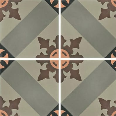 Carreaux de ciment véritables Carreau de ciment fleur 20x20 cm ref7090-1 - 0.48m² - As de Carreaux