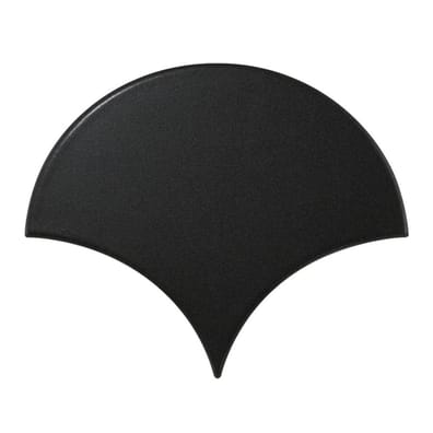 Faïence écaille Carreau noir mat 10.6x12cm SCALE FAN BLACK MATT 21976 - 0.37m² - As de Carreaux