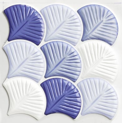 Faïence écaille Carreau écailles bleues brillantes 30x30 SCALE SHELL BLUE - 0.75m² - As de Carreaux