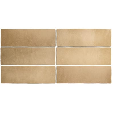 Faiences unies & colorées Faience dénuancée brun clair 6.5x20 cm MAGMA AUTOMN 24963 - 0.5m² - As de Carreaux