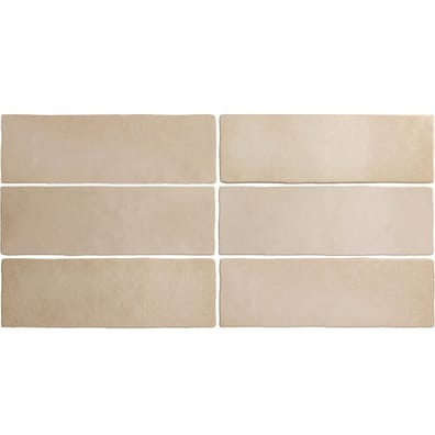 Faiences unies & colorées Faience dénuancée beige 6.5x20 cm MAGMA SAHARA 24959 - 0.5m² - As de Carreaux
