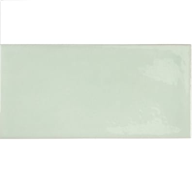 Esprit zellige Faience effet zellige vert d'eau 6.5x13.2 VILLAGE MINT 25626 - 0.5 m² - As de Carreaux