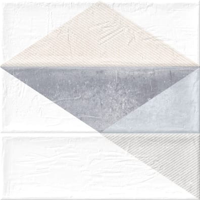 Faiences décorées originales Faience murale triangles BRICK GREIGE 11x33 cm - 1.13m² - As de Carreaux