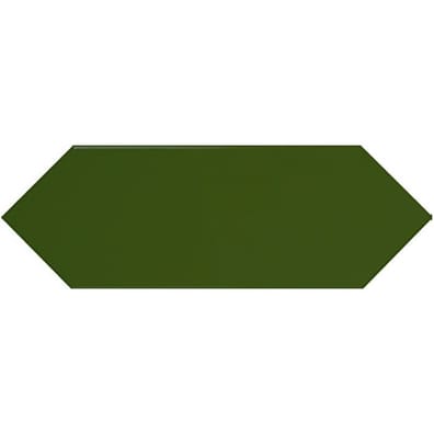 Triangles, losanges & autres formes Faience navette crayon vert bouteille brillant 10x30 PICKET BOTTLE GREEN - 1m² - As de Carre