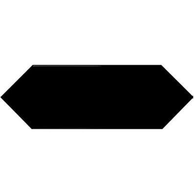 Faience navette noire brillante 10x30 PICKET BLACK