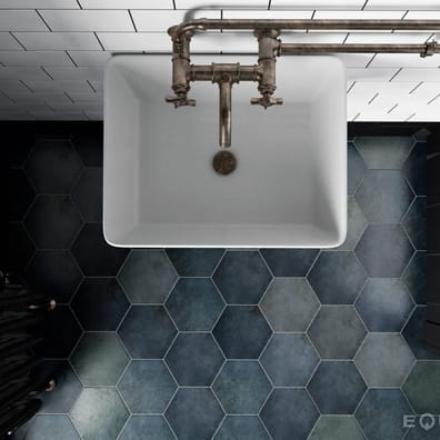 Carrelage hexagonal HOUDAN INDIGO 17,5x20 - 0,71 m²