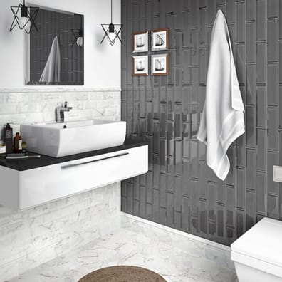 Faience effet métro MAROME DARK GREY 7,5x30- 1 m²