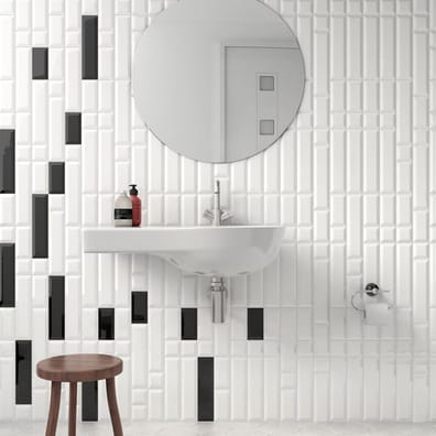 Faïence effet métro MAROME BLACK BRILLANT 7,5x30 - 1 m²