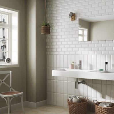 Faïence effet métro MAROME WHITE MATT 7,5x15 - 0,5 m²