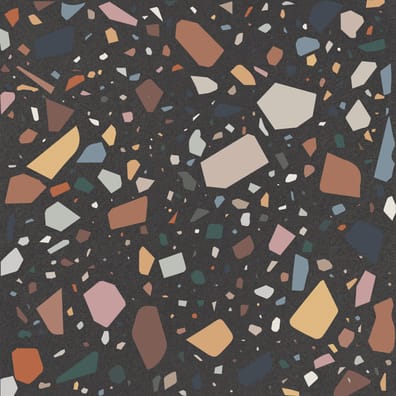 Carrelage aspect terrazzo CANOA NERO MULTICOLOR 18,6X18,6 - 0,45 m²