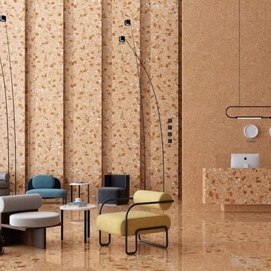 Carrelage effet terrazzo NINOV ROJIZO PULIDO RECTIFIE 79,3X79,3
