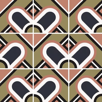 Carrelage Grès Cérame Aspect Ciment BORBOREMA BLUME COLD Mat 20x20 cm Intérieur Extérieur Motif Géométrique