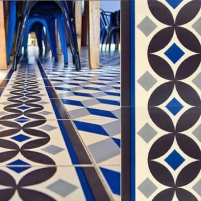 Carrelage imitation ciment bordure 20x20 cm GUELL-2 - 1m²