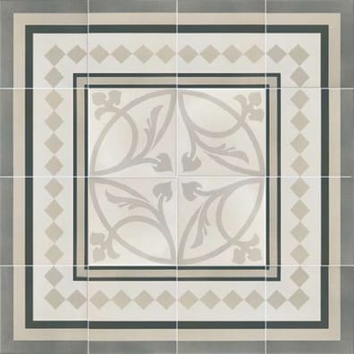 Carreaux de ciment imitation Carrelage imitation ciment cube gris blanc 20x20 cm CAPRICE PROVENCE BORDURE - 1m² - As de Carreaux
