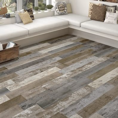 Carrelage aspect bois grand format MODENA MULTICOLOR 19,2x119,3- 0,916 m²