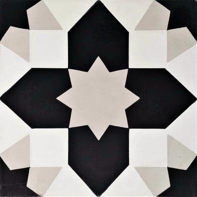 Carreaux de ciment véritables Carreau de ciment géométrique gris et noir 20x20 cm ref7590-1 - 0.48m² - As de Carreaux