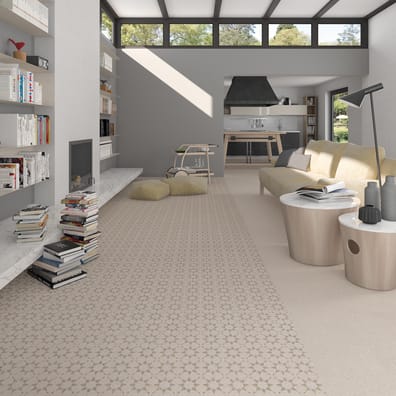 Carrelage imitation béton 30x30 cm Farnese Crema anti-dérapant R10 - 0.99m²