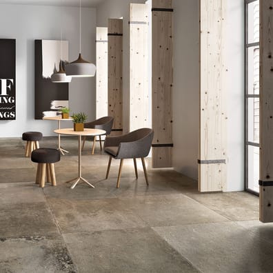 Carrelage grès cérame effet pierre rectifié LAUNCESTON MOKA ANTISLIP 2CM 60,4X90,6 - 0,547m²