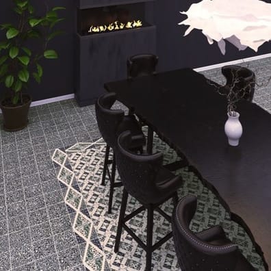 Carrelage à motif effet terrazzo 20x20 cm TULSA GRAFITE - 1 m²