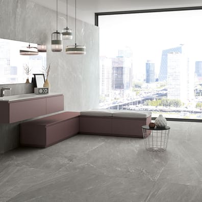 Carrelage grès cérame rectifié effet pierre CAIRNS GRIGIO CHIARO 60X120 - 1,44m²